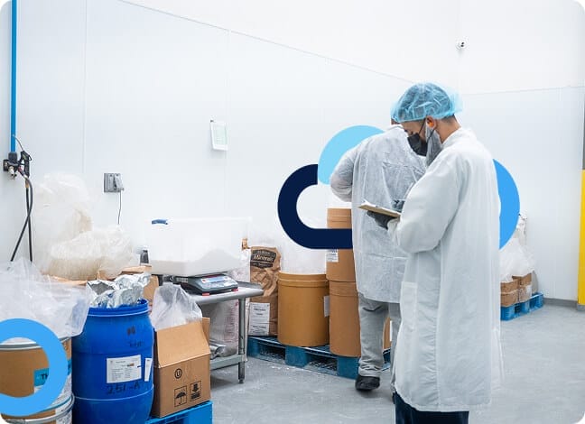 Supplement manufacturing quality control inspection in cleanroom facility